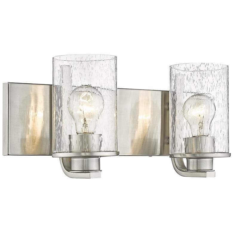 Image 3 Beckett 7 1/4" High Brushed Nickel 2-Light Wall Sconce