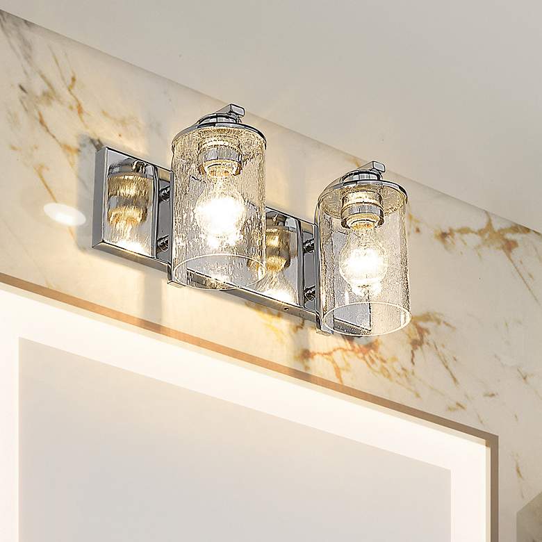 Image 1 Beckett 7 1/4" High Chrome 2-Light Wall Sconce