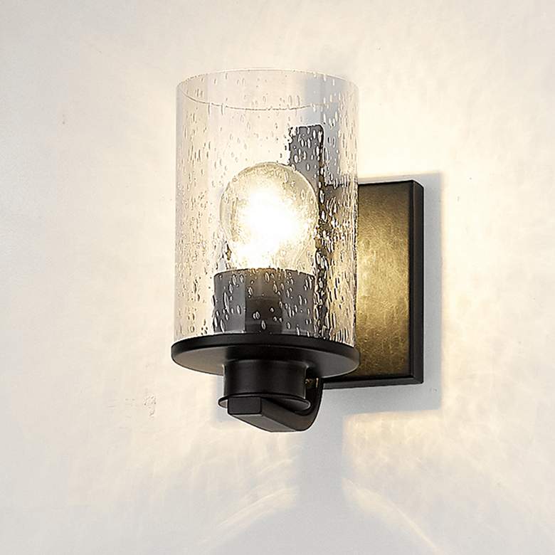 Image 1 Beckett 7 1/4" High Matte Black Wall Sconce
