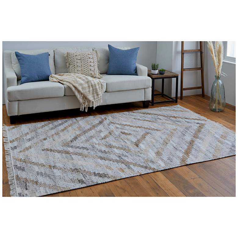 Image 2 Beckett Geometric Flatweave Ivory Area Rug 0724F 5' x 8' more views