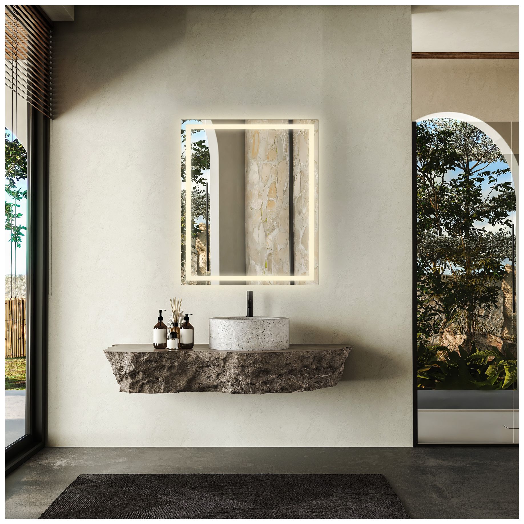 Image 4 Beckett LED Rectangle Frontlit and Backlit Mirror more views