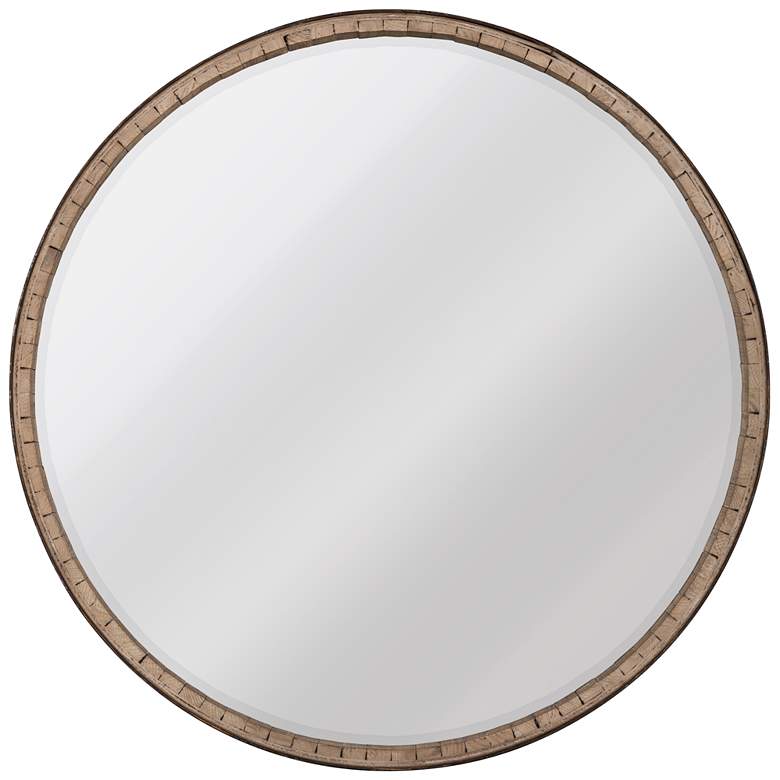 Image 3 Beckett Reclaimed Natural Galvanized 36" Round Wall Mirror more views