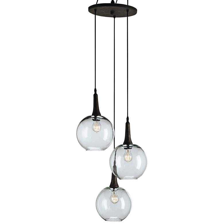 Image 2 Beckett Trio 18" Wide Emery Rust Iron Multi Light Pendant