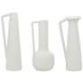 Beckett White Ceramic Decorative Vases with Handles Set of 3