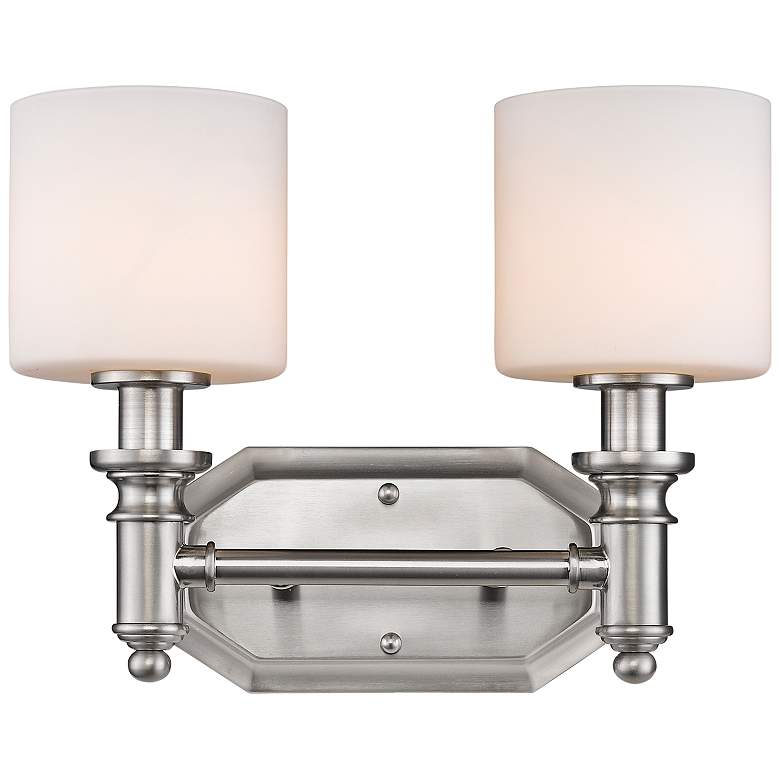 Image 1 Beckford 10 1/2 inch High Pewter 2-Light Wall Sconce