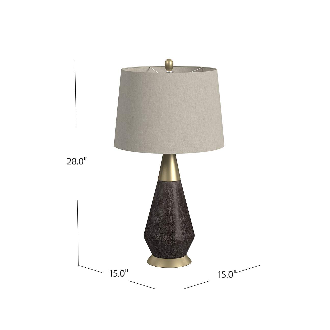Beckford Gray Wood and Brass Metal LED Table Lamp - #68C93 | Lamps Plus