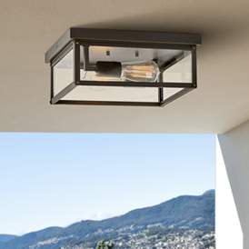 Image1 of Beckham 12" Wide Oil-Rubbed Bronze Outdoor Ceiling Light