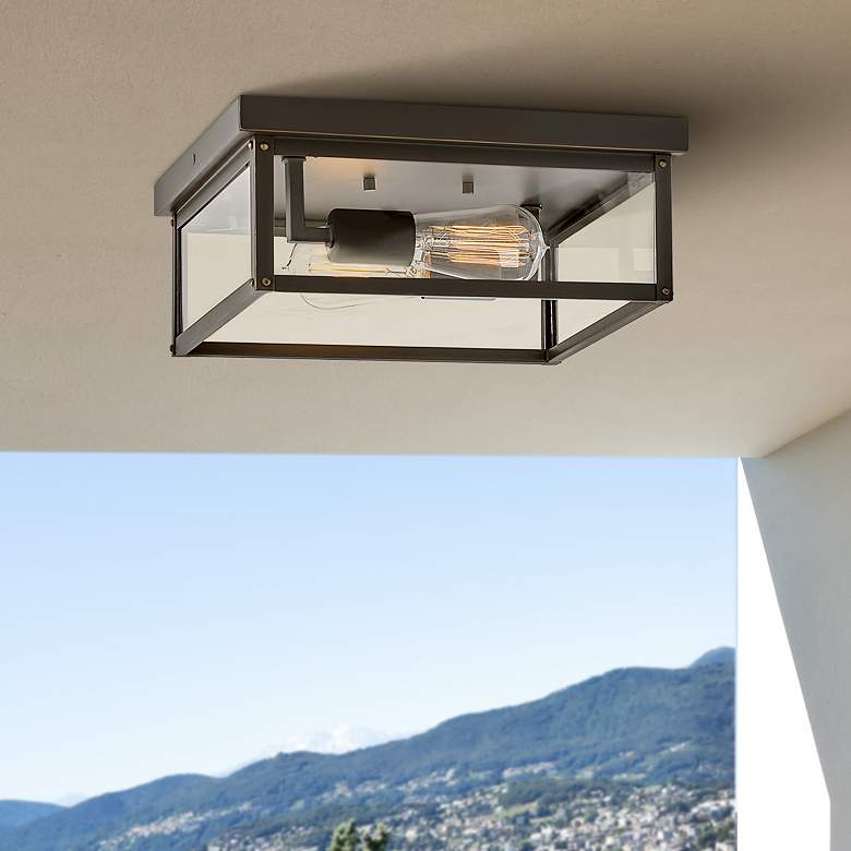 Image 1 Beckham 12" Wide Oil-Rubbed Bronze Outdoor Ceiling Light