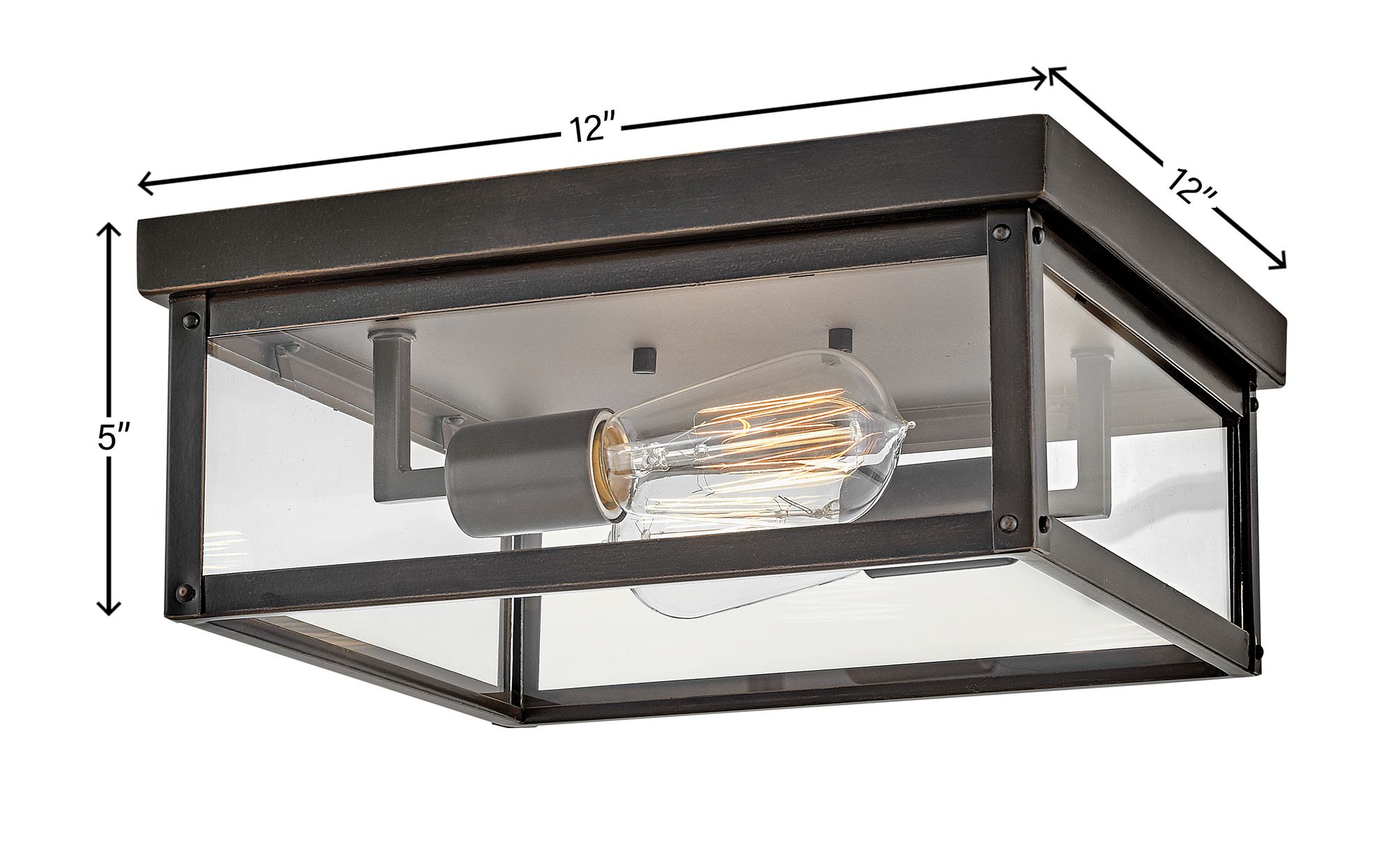 Beckham 12" Wide Oil-Rubbed Bronze Outdoor Ceiling Light