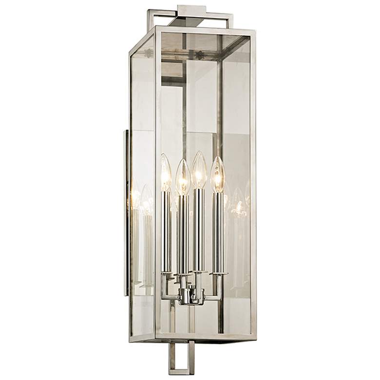 Image 1 Beckham 14"H Polished Stainless 4-Light Outdoor Wall Light