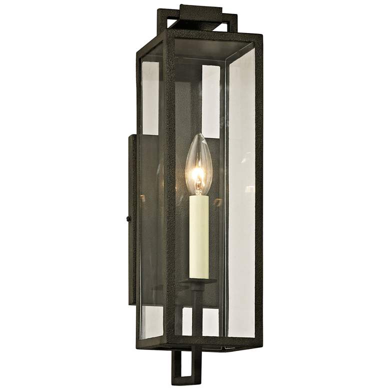 Image 1 Beckham 16 1/2" High Forged Iron Outdoor Wall Light