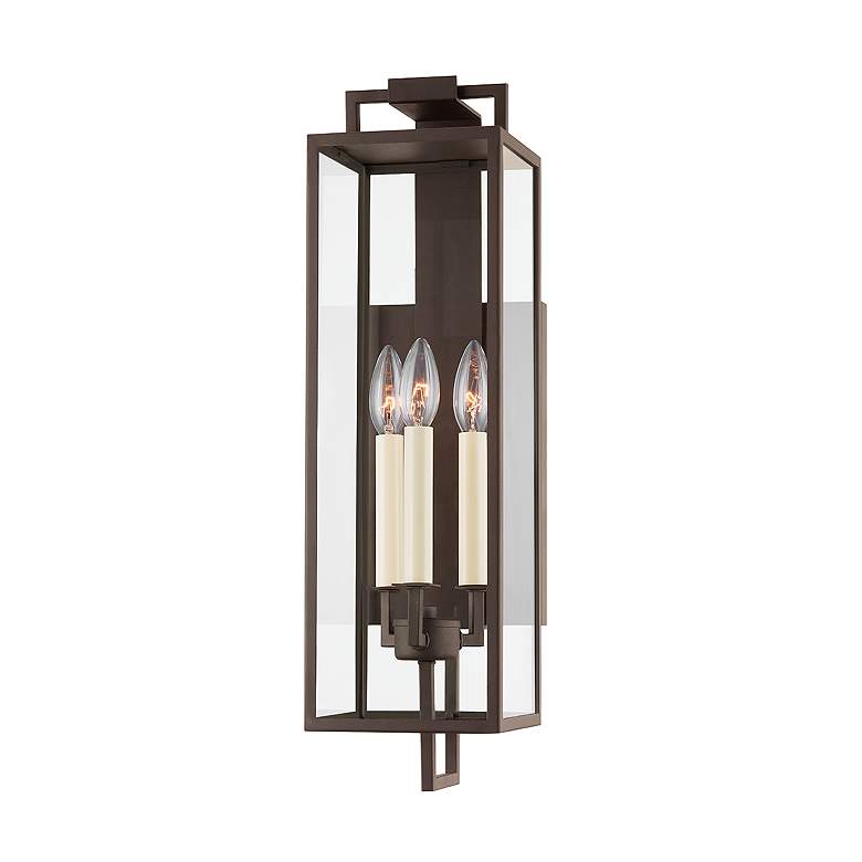 Image 2 Beckham 21 1/2" High Textured Bronze 3-Light Outdoor Wall Light more views