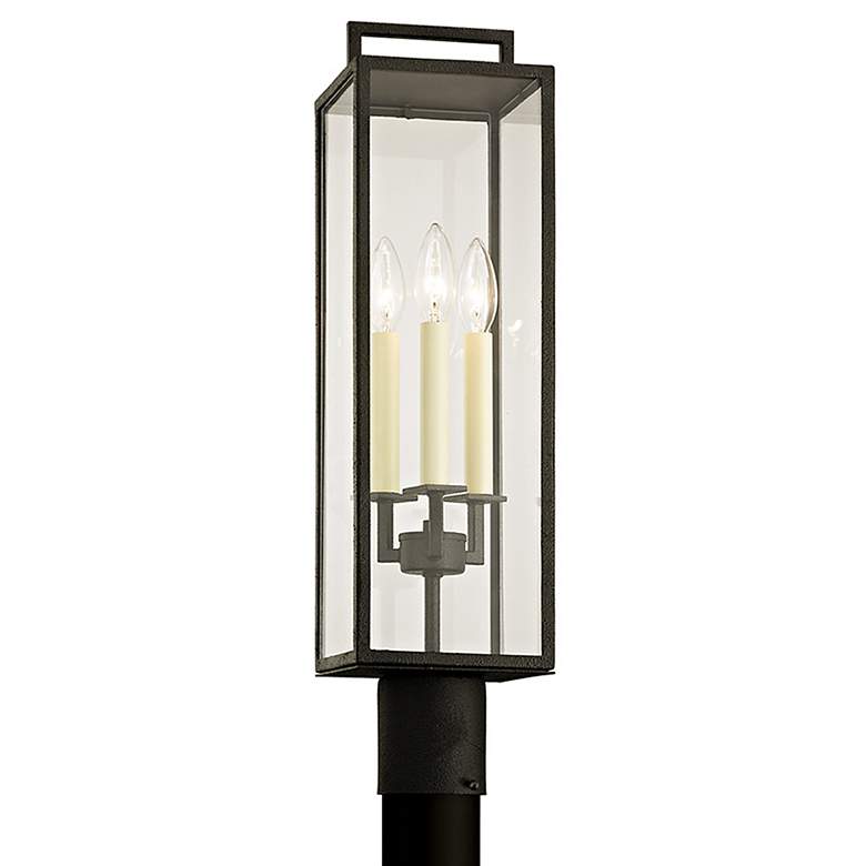 Image 1 Beckham 23 3/4" High Forged Iron 3-Light Outdoor Post Light