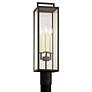 1_Beckham 23 3/4" High Forged Iron 3-Light Outdoor Post Light