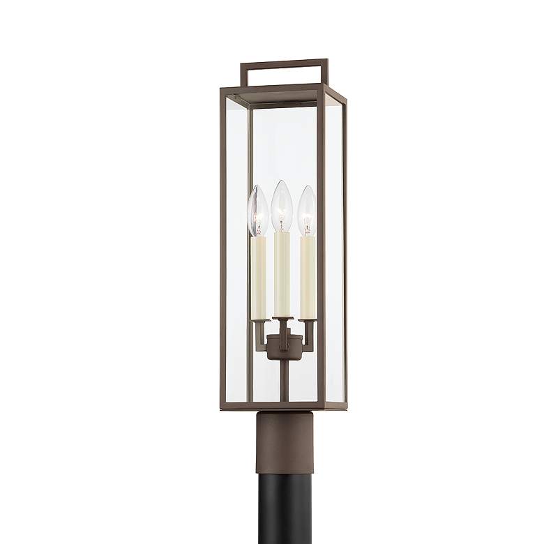 Image 1 Beckham 23 3/4" High Textured Bronze 3-Light Post Light