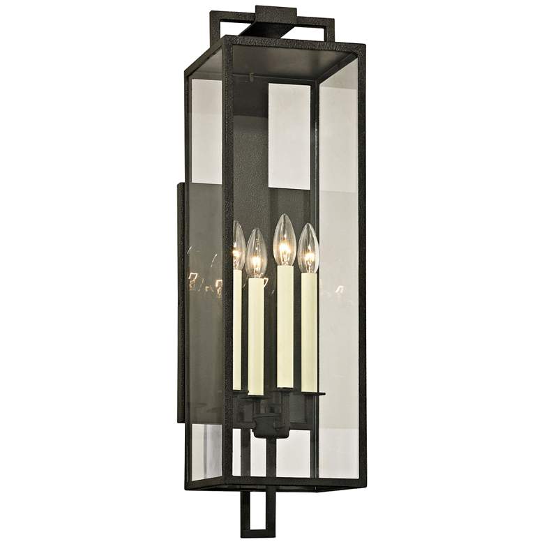 Image 1 Beckham 28 1/2 inch High Forged Iron Outdoor Wall Light