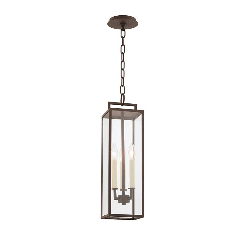 Image 2 Beckham 6" Wide Textured Bronze 3-Light Outdoor Hanging Light more views