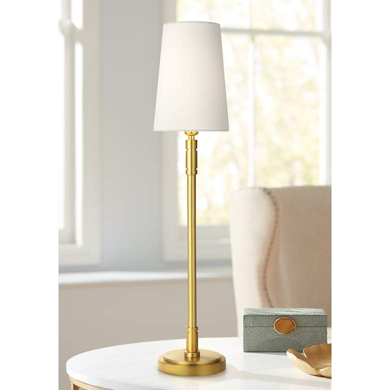 Image 1 Beckham Classic Burnished Brass LED Table Lamp by Thomas O&#39;Brien