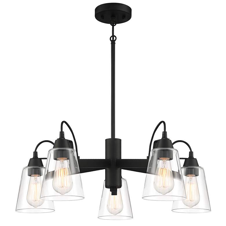 Image 1 Beckonridge 26" Wide Coal 5-Light Chandelier
