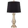 Becky Antique Brass Metal Black Shade Table Lamps Set of 2