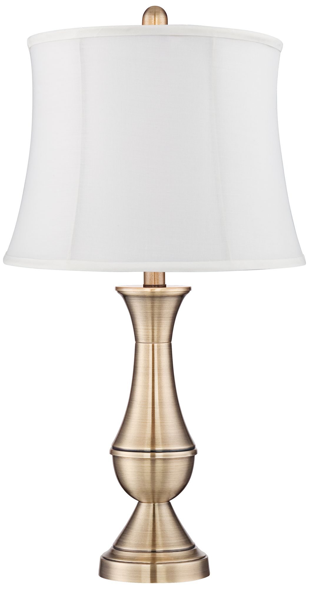 brass table lamp with cream shade