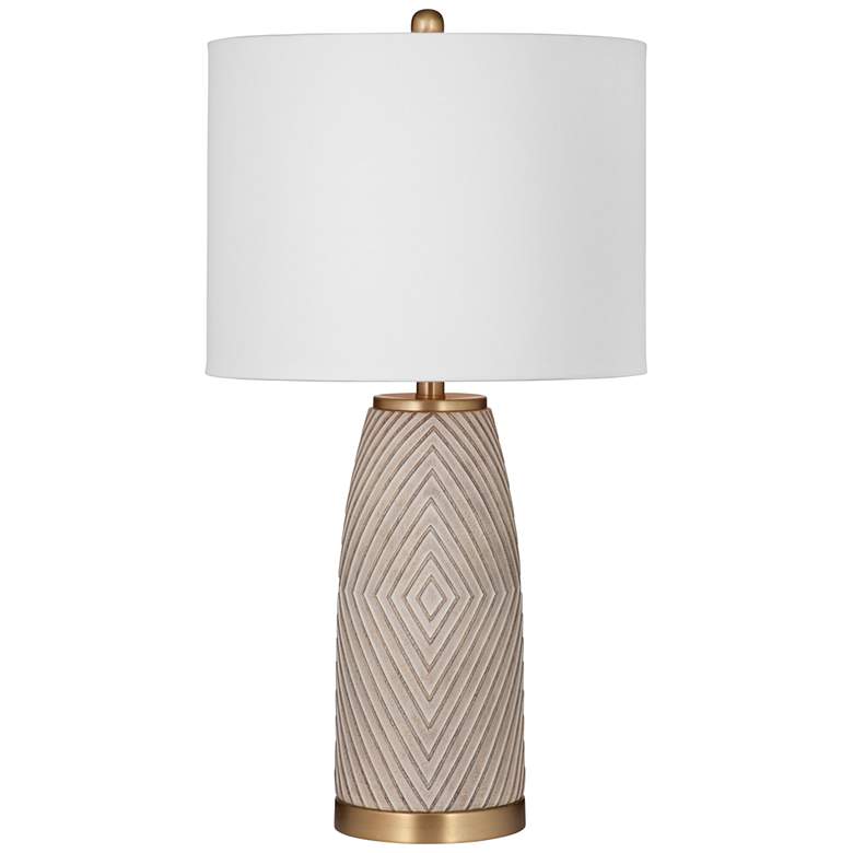 Image 2 Becky Beige Rhombus Textured Table Lamp