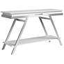2_Becti 47 1/2" Wide White and Chrome 1-Drawer Console Table