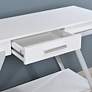 3_Becti 47 1/2" Wide White and Chrome 1-Drawer Console Table more views