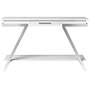 4_Becti 47 1/2" Wide White and Chrome 1-Drawer Console Table more views