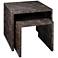 Bedford 22" Wide Charcoal Burl Wood Nesting Tables Set of 2