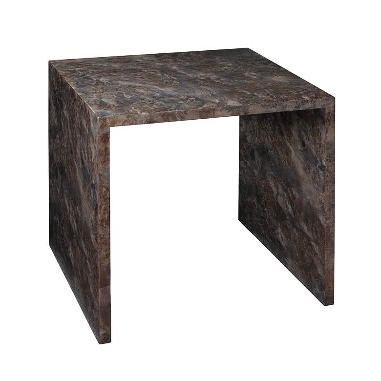 Image 4 Bedford 22" Wide Charcoal Burl Wood Nesting Tables Set of 2 more views