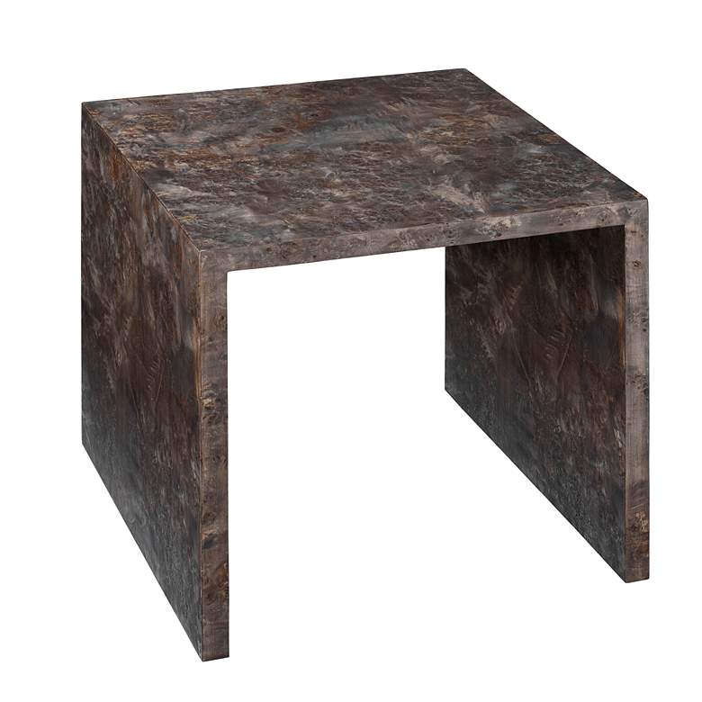 Image 5 Bedford 22" Wide Charcoal Burl Wood Nesting Tables Set of 2 more views