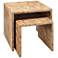Bedford 22" Wide Natural Burl Wood Nesting Tables Set of 2