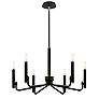 2_Bedford 24" Wide Matte Black and Brass 6-Light chandelier