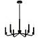 Bedford 24" Wide Matte Black and Brass 6-Light chandelier