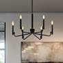 1_Bedford 24" Wide Matte Black and Brass 6-Light chandelier
