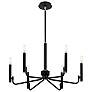 3_Bedford 24" Wide Matte Black and Brass 6-Light chandelier more views