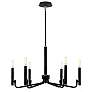 4_Bedford 24" Wide Matte Black and Brass 6-Light chandelier more views