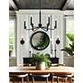 5_Bedford 24" Wide Matte Black and Brass 6-Light chandelier more views