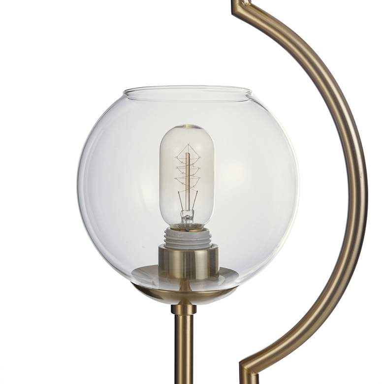 Image 3 Bedford 31 inch Brass and Clear Glass Globe Uplight Modern Table Lamp more views
