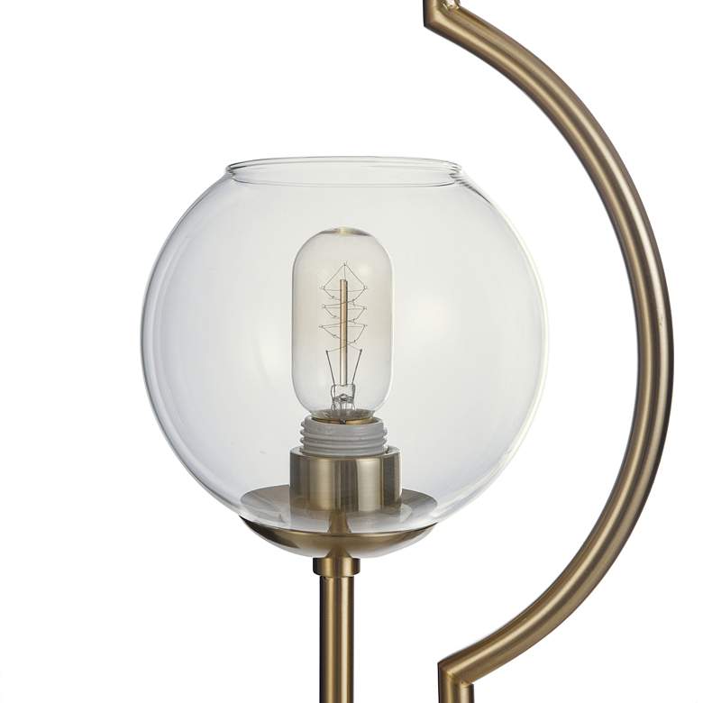 Image 3 Bedford 31" Brass and Clear Glass Globe Uplight Modern Table Lamp more views