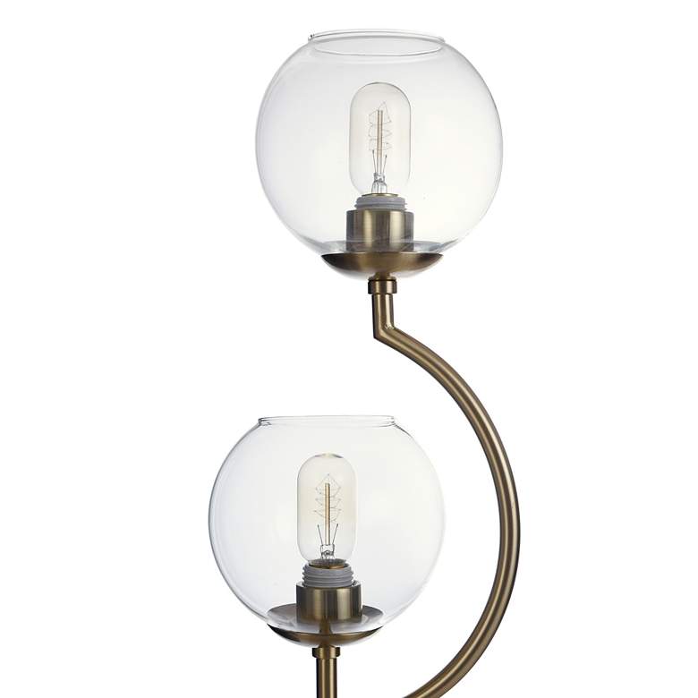Image 4 Bedford 31 inch Brass and Clear Glass Globe Uplight Modern Table Lamp more views