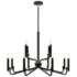 Bedford 32" Wide 12 Light Matte Black w/ Brass Chandelier