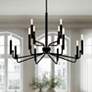 1_Bedford 32" Wide 12 Light Matte Black w/ Brass Chandelier