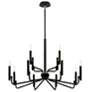 3_Bedford 32" Wide 12 Light Matte Black w/ Brass Chandelier more views
