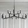 1_Bedford 48" Wide 15 Light Matte Black w/ Brass Chandelier