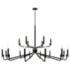 Bedford 57" Wide 18 Light Matte Black w/ Brass Chandelier