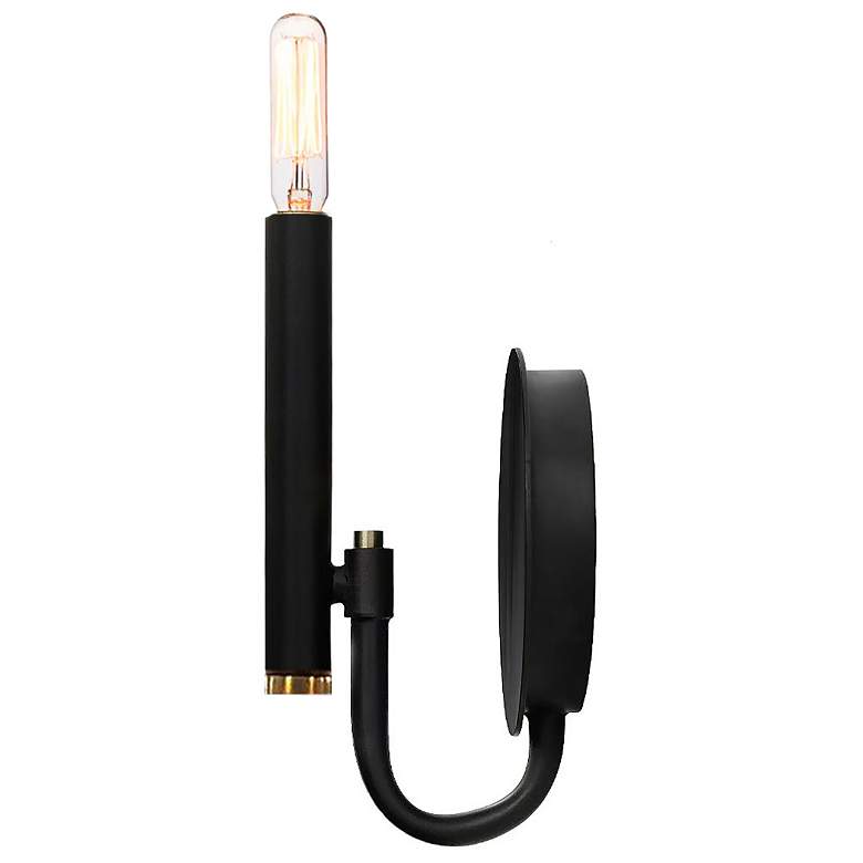 Image 3 Bedford 8" High Matte Black And Brass ADA Wall Sconce more views