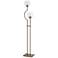 Bedford Brass Metal and Clear Glass Globe Modern Uplight Floor Lamp