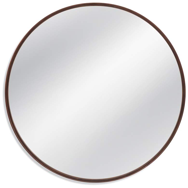 Image 1 Bedford Bronze Metal 48" Round Oversized Wall Mirror